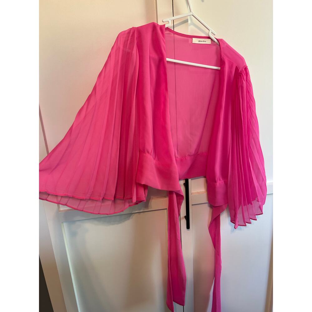 Pink wrap blouse small